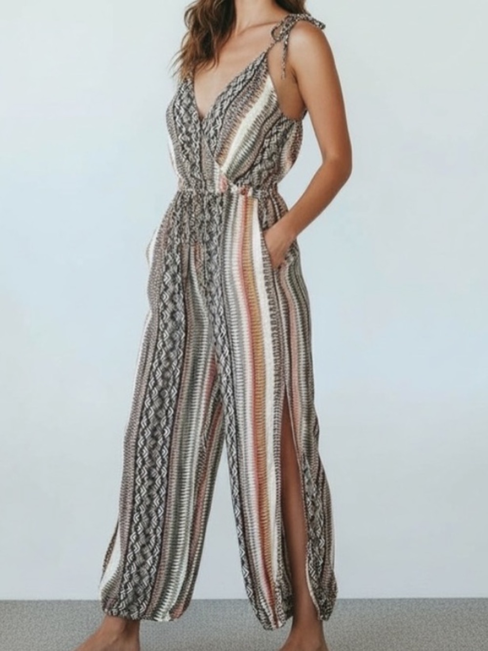 BCBG Romper Jumpsuit Sexy Leg Slits - Picture 3 of 7